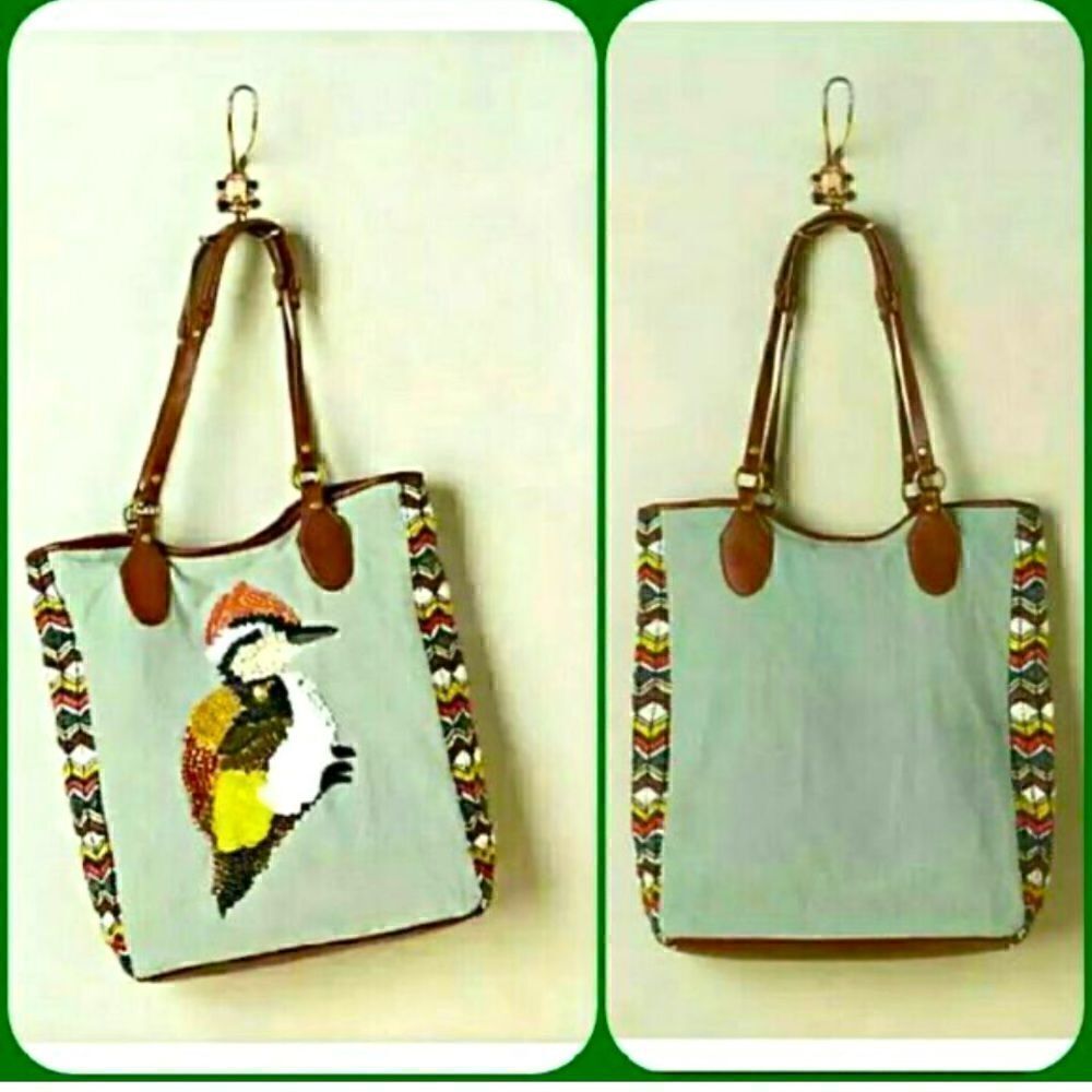 Jasper & Jeera sequins bird tote bag